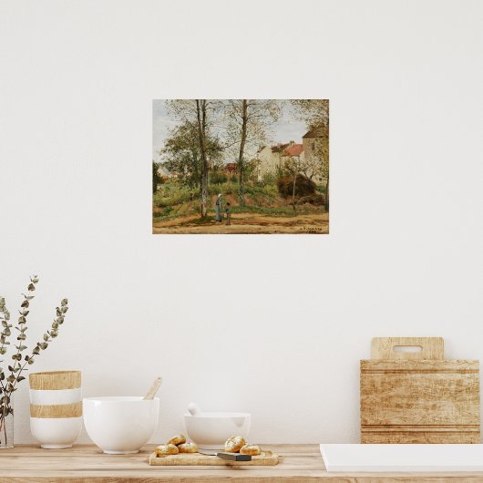 Pissarro - Houses at Bougival (herfst) Poster (Keuken)