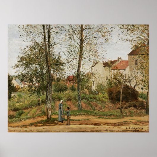 Pissarro - Huizen bij Bougival (herfst) Poster (Voorkant)