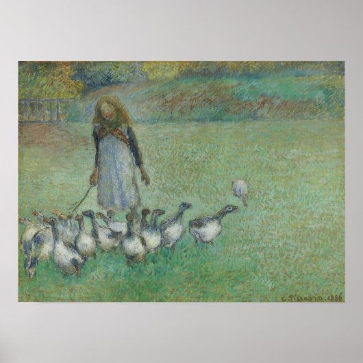 pissarro - jonge herderdess van ganzen 1886 poster (Voorkant)