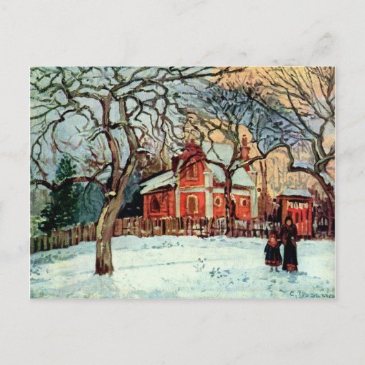 Pissarro: Kastanjebomen, Louveciennes, Winter Briefkaart (Voorkant)