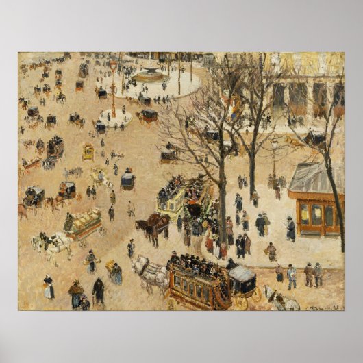 Pissarro - La Place du Theater Francais Poster (Voorkant)
