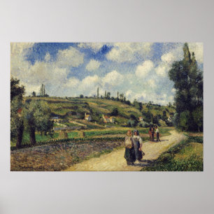 Pissarro - Landschap bij Pontoise de weg naar Auve Poster