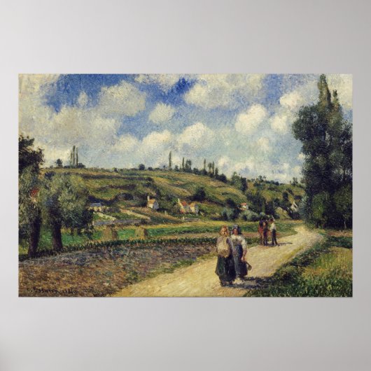 Pissarro - Landschap nabij de weg van de Auvers Poster (Voorkant)