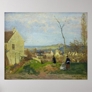 Pissarro - Louveciennes met Mont Valerien op de ac Poster