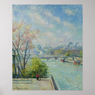 Pissarro - Louvre Ochtend Lente 1902 Poster