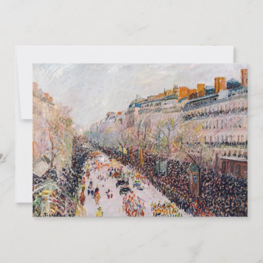 Pissarro - Montmartre, Carnaval op de Boulevard Bedankkaart (Voorkant)