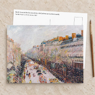 Pissarro - Montmartre, Carnaval op de Boulevard Briefkaart