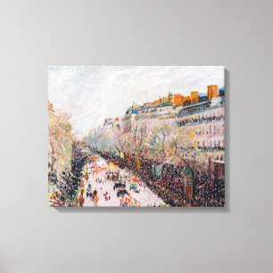 Pissarro - Montmartre, Carnaval op de Boulevard Canvas Afdruk