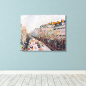 Pissarro - Montmartre, Carnaval op de Boulevard Canvas Afdruk (Insitu (Houten vloer))