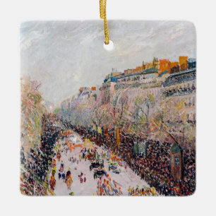 Pissarro - Montmartre, Carnaval op de Boulevard Keramisch Ornament