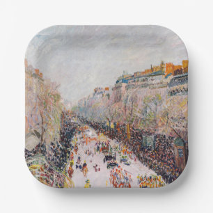 Pissarro - Montmartre, Carnaval op de Boulevard Papieren Bordje