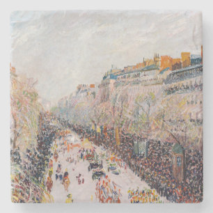 Pissarro - Montmartre, Carnaval op de Boulevard Stenen Onderzetter