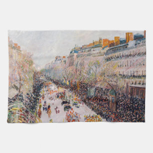Pissarro - Montmartre, Carnaval op de Boulevard Theedoek