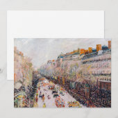 Pissarro - Montmartre, Mardi Gras op de Boulevard Bedankkaart (Voorkant / Achterkant)