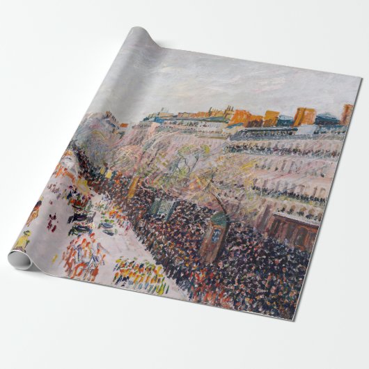 Pissarro - Montmartre, Mardi Gras op de Boulevard Cadeaupapier (Uitgerold)