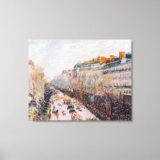 Pissarro - Montmartre, Mardi Gras op de Boulevard Canvas Afdruk (Voorkant)