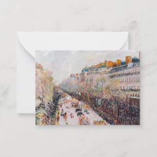 Pissarro - Montmartre, Mardi Gras op de Boulevard Notitiekaartje