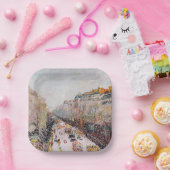 Pissarro - Montmartre, Mardi Gras op de Boulevard Papieren Bordje (Feest)