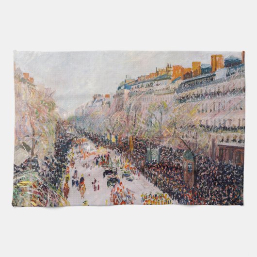 Pissarro - Montmartre, Mardi Gras op de Boulevard Theedoek (Horizontaal)