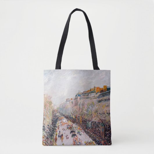 Pissarro - Montmartre, Mardi Gras op de Boulevard Tote Bag (Voorkant)