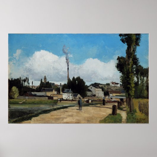 Pissarro - Oever van de Oise bij Pontoise Poster (Voorkant)