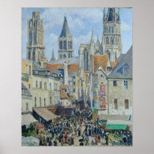 Pissarro - Old Market Epicerie Street Rouen Poster