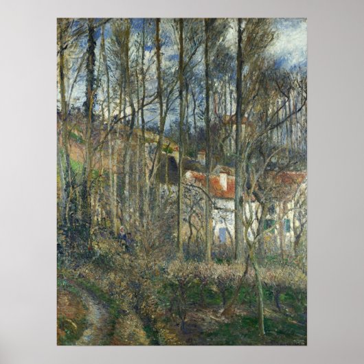Pissarro - Ossen heuvel bij L'Hermitage Poster (Voorkant)