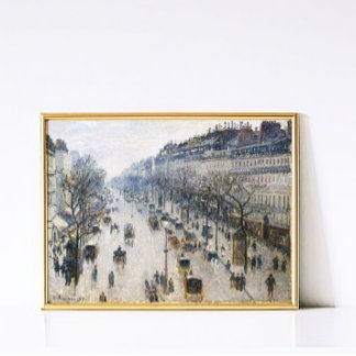 Pissarro Parijs Vintage Winter Straatscène Kunst Poster