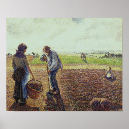 Pissarro - pasteien op de vlaktemom van 1890 poster (Voorkant)