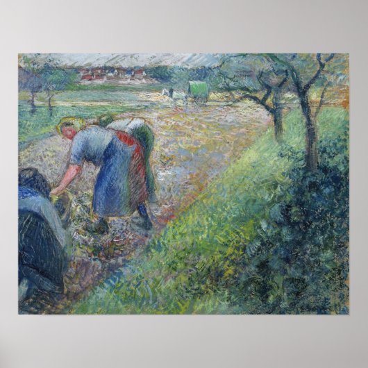 Pissarro - pastoren op het werk 1880 poster (Voorkant)