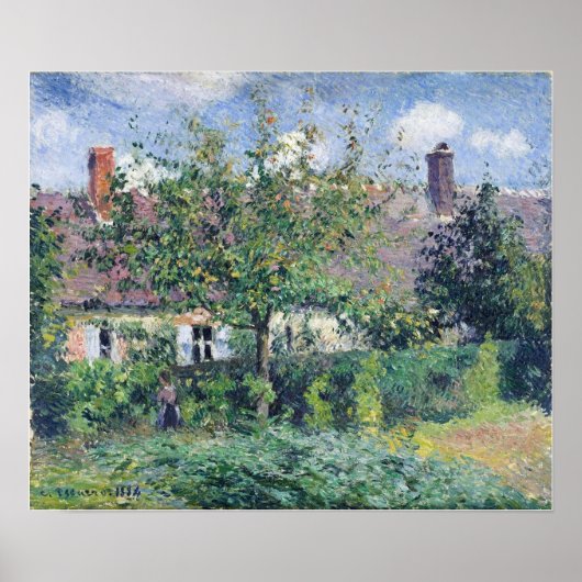Pissarro - Peasant House at Eragny 1884 Poster (Voorkant)
