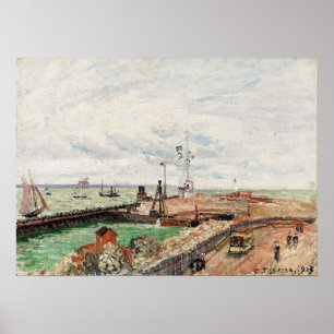 Pissarro - Pier en seinestation van Havre 1903 Poster