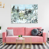 Pissarro - Piette's House in Montfoucault Canvas Afdruk (Insitu (Woonkamer))