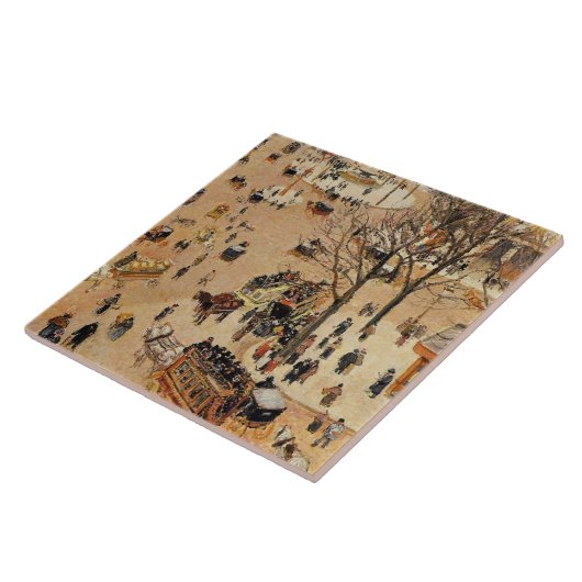 Pissarro - Place du Theatre, Francais Tegeltje (Zijkant)