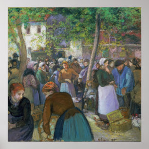 Pissarro - Pluimveemarkt in Gisors Poster