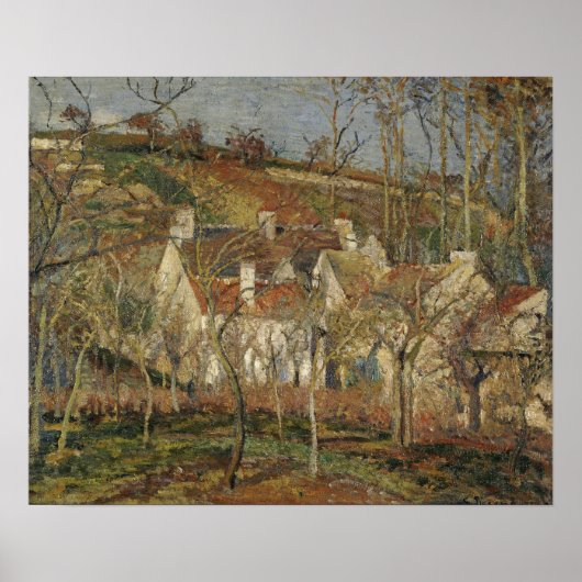Pissarro - Red Roofs Corner of a Village Winter Poster (Voorkant)