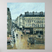 Pissarro - Rue Saint-Honore-vanmiddag - Regeneffec Poster (Voorkant)