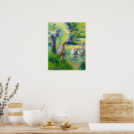 Pissarro - sherdess en de ganzengom 1890 poster (Keuken)