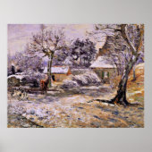 Pissarro - sneeuw op Montfoucault Poster (Voorkant)
