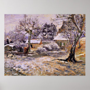 Pissarro - sneeuw op Montfoucault Poster