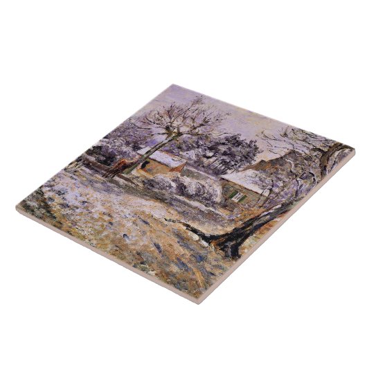 Pissarro - sneeuw op Montfoucault Tegeltje (Zijkant)