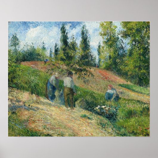 Pissarro - The Harvest Pontoise 1880 Poster (Voorkant)