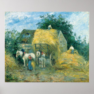 Pissarro - The Hay Cart Montfoucault Poster