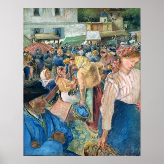Pissarro - The Poultry Market Pontoise 1892 Poster (Voorkant)