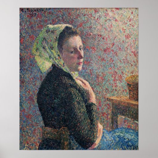 Pissarro - Vrouw met Green Scarf 1893 Poster (Voorkant)