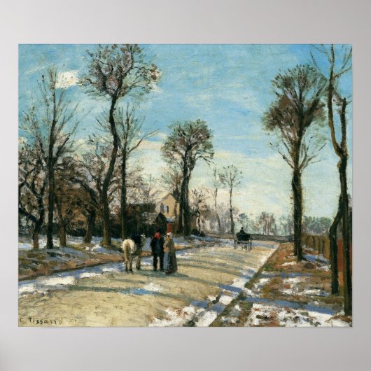 Pissarro - weg naar Versailles Louveciennes Winter Poster (Voorkant)