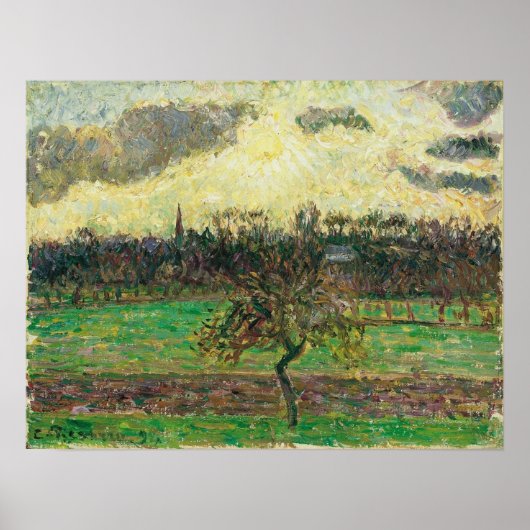 Pissarro - Weiden bij Eragny Appelboom 1894 Poster (Voorkant)