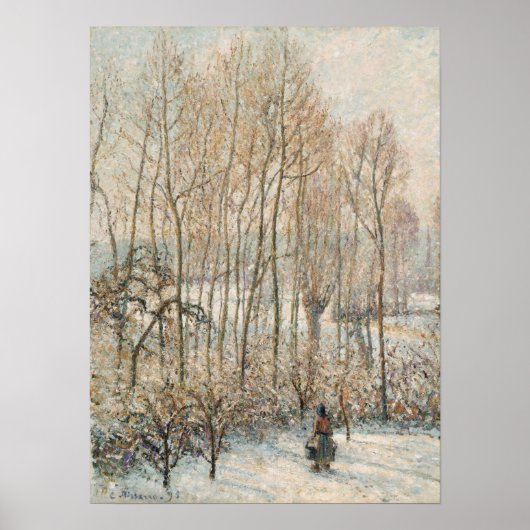 Pissarro - zondagzonlicht op de sneeuwgom poster (Voorkant)