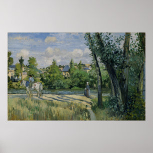 Pissarro - Zonlicht op de weg Pontoise Poster