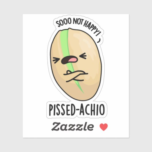 Pissed-achio Grappige Pistache Pun Sticker (Vel)